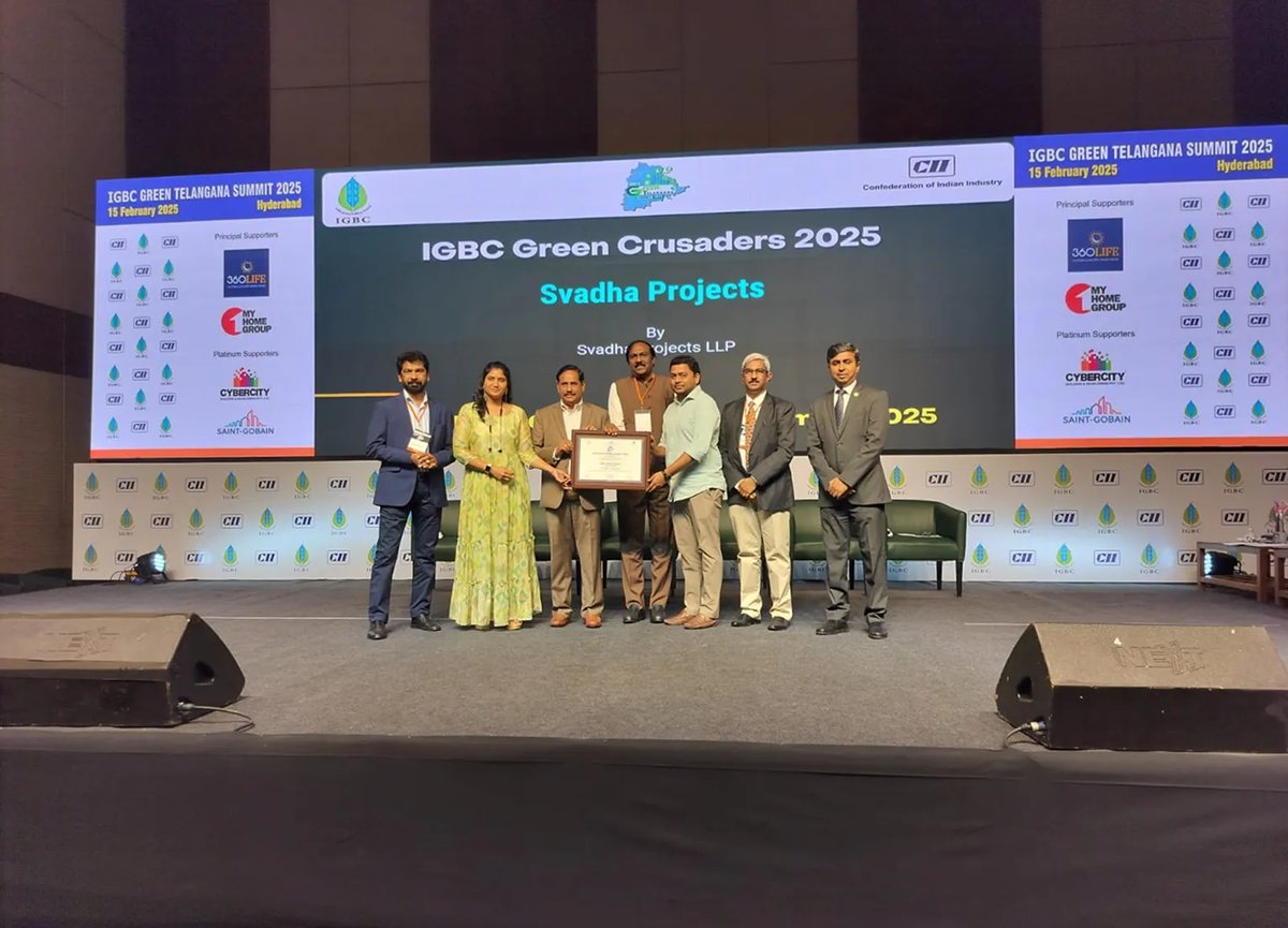 Svadha Projects honoured at the IGBC Green Telangana Summit 2025